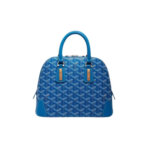 GOYARD Vendôme Холст Телячья кожа Купольная Сумка Сумка через плечо Мини Женская Синяя