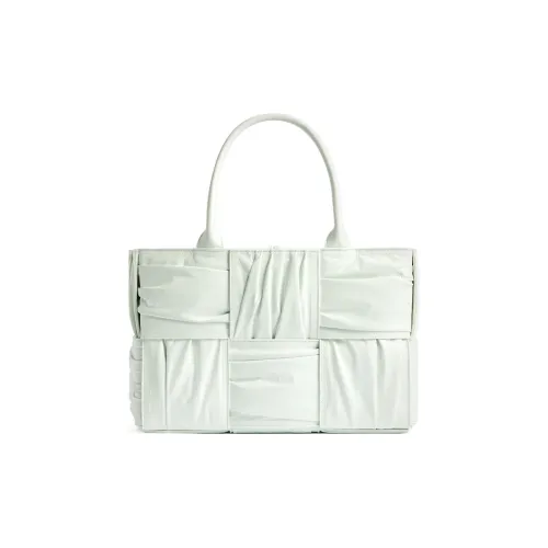 Bottega Veneta Arco Коровья кожа Тоут Сумка Сумка для покупок Сумка Маленькая Женская Ледниковая