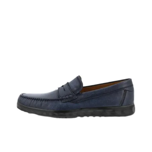 Ecco Повседневные кожаные туфли Low Top Ocean Blue Мужские