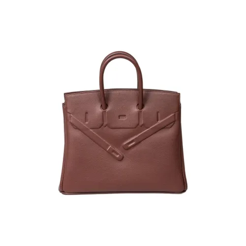 HERMES Birkin Swift Кожа Shadow Сумка Birkin Сумка 25 Женская 0G Rouge Sellier Седло Красный