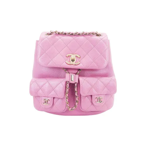 CHANEL Текстура Личи Коровья Кожа Рюкзак Женский Светло-фиолетовый