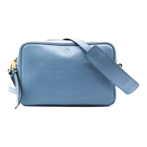 PRADA Сумка через плечо из телячьей кожи женская синяя