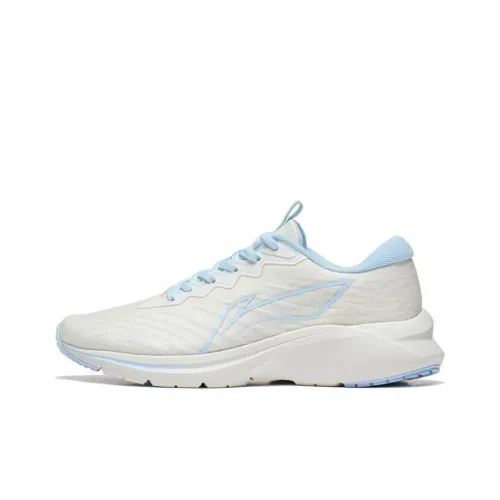 LiNing YunQue Slip-resistant Abrasion-resistant Breathable Low-Top Running Shoes Women's White Blue LiNing YunQue Противоскользящие Износостойкие Дышащие Низкие Кроссовки для Бега Женские Белые Синие