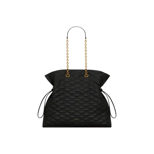 SAINT LAURENT Lambskin Tote Bag Shopping Bag Shoulder Bag Handbag Women's Black