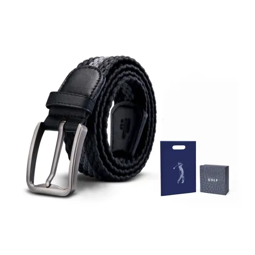GOLF Холст Ткань Ремешок с застежкой-булавкой Мужской Черный и Серый 3,5 см