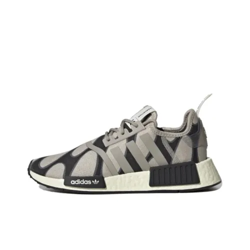 Marimekko совместный бренд x Adidas Originals NMD_R1 Износостойкий Дышащий Низкий Топ Повседневная Обувь Женская Бежевый Серый