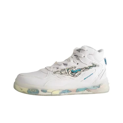 Erke Battery Panda противоскользящие устойчивые к истиранию высокие кроссовки для скейтбординга мужские хлопок белый