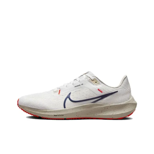 Nike Air Zoom Pegasus 40 Амортизация Устойчивый к истиранию Дышащий Низкий Топ Повседневные Тренировочные Беговые кроссовки Мужские Экрю