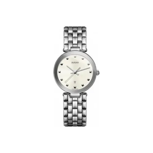 RADO Florence Collection Кварцевый механизм Женские часы 28 мм Серебристый циферблат Корпус из нержавеющей стали Ремешок из нержавеющей стали