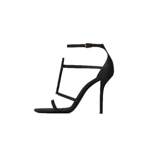 SAINT LAURENT CASSANDRA One Ремень Сандалии 10 см Женские Черный