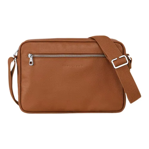 LONGCHAMP Le Foulonné Коровья кожа Camera Сумка Сумка через плечо Сумка для ноутбука Мужская Коричневый