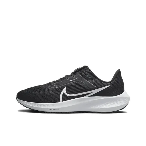 Nike Air Zoom Pegasus 40 Устойчивый к истиранию Дышащий Низкий Топ Повседневные Тренировочные Беговые кроссовки Женские Черный Белый