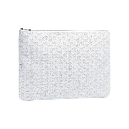 GOYARD SENAT Холст и Кожа Кошелек Сумка для туалетных принадлежностей Клатч Унисекс Белый