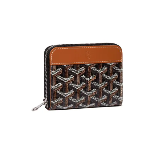 GOYARD MATIGNON Canvas Leather Wallet Small Unisex Brown