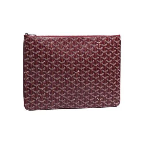 GOYARD SENAT Холст и Кожа Кошелек Сумка для туалетных принадлежностей Клатч Стандартный Унисекс Бордовый