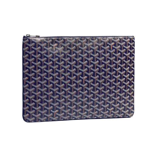 GOYARD SENAT Холст и Кожа Кошелек Сумка для туалетных принадлежностей Клатч Средний Унисекс Морской Синий