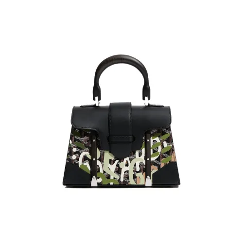 GOYARD Saigon Холст и Кожа Сумка через плечо Сумка Мини Женская Черная Зеленая