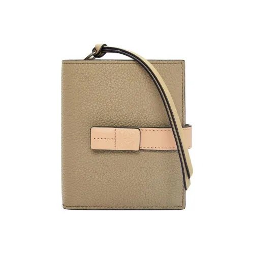 LOEWE Телячья кожа с текстурой Кошелек Женские Artichoke Зеленый Серо-бежевый