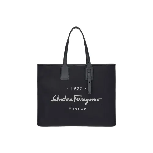 FERRAGAMO Телячья кожа Сумка-тоут Сумка для покупок Сумка Большая Мужская Черная