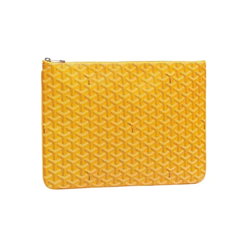 GOYARD SENAT Холст и Кожа Кошелек Сумка для туалетных принадлежностей Клатч Унисекс Желтый