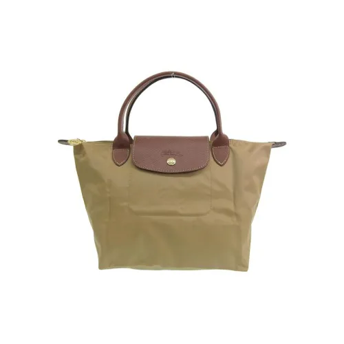 LONGCHAMP Le Pliage Холст с кожей Сумка-пельмень Сумка Маленькая Женская Пустыня