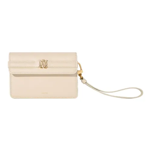 AMIRI Классический Телячья кожа Клатч Маленький Женский Бежевый