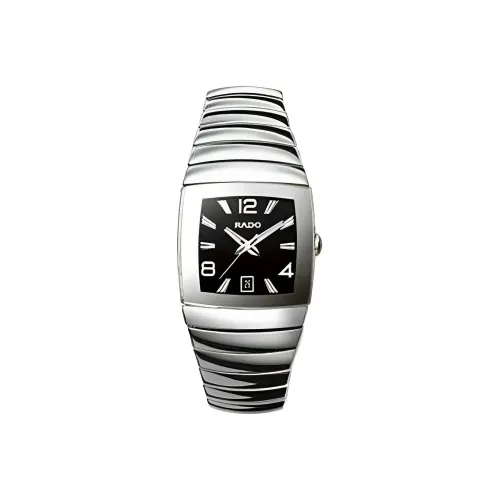 RADO Кварцевый механизм Мужские часы Часы 35*33 мм Черный циферблат Керамические корпуса Керамический ремешок