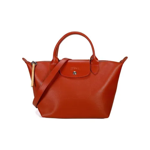 LONGCHAMP Le Pliage City Покрытый холст с кожаными вставками Сумка Сумка через плечо Сумка через плечо Стандартная Женская Оранжевая Красная