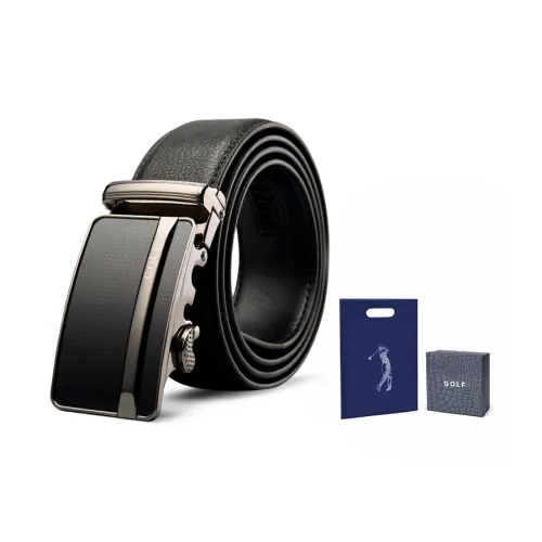 GOLF Коровья кожа с синтетической кожей автоматическая застежка ремень мужской черный 3,5 см