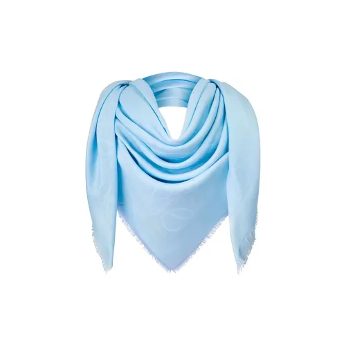 LOEWE Шерсть Шелковые шарфы Синий Женские