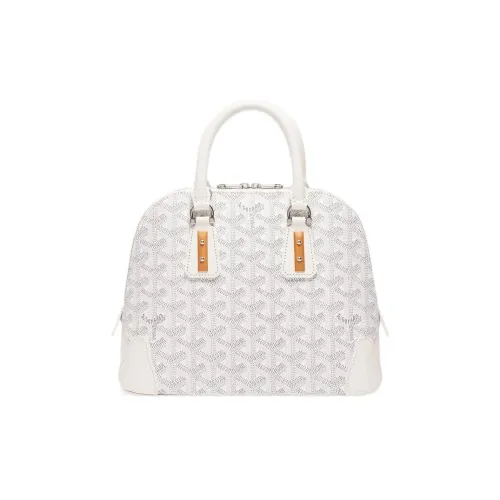 GOYARD Vendôme Холст Телячья кожа Купольная Сумка Сумка через плечо Мини Женская Белая