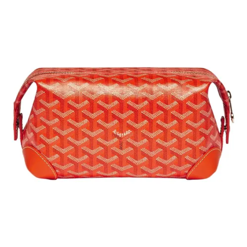 GOYARD Bowling Холст с кожей Клатч Косметичка Унисекс Оранжевый