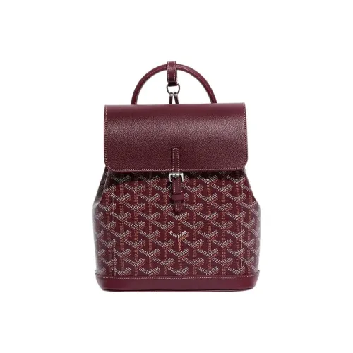 GOYARD Alpin Холст и Кожа Рюкзак Мини Унисекс Бордовый