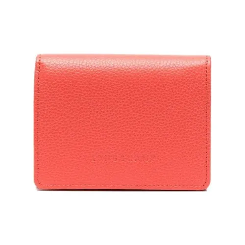 LONGCHAMP Le Foulonné Коровья кожа Держатель для карт кошелек Мужской Оранжевый