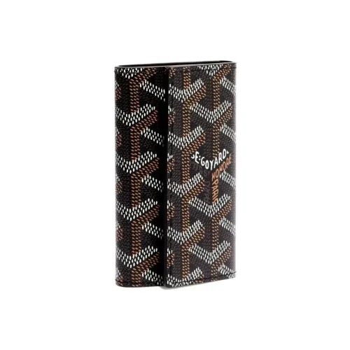 GOYARD SAINT MICHEL Canvas Leather Key Pouch Унисекс Черный