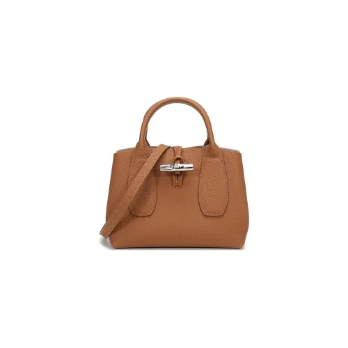 LONGCHAMP Roseau Коровья кожа Бежевый Сумка Сумка через плечо Маленькая Женская Рыжевато-коричневый