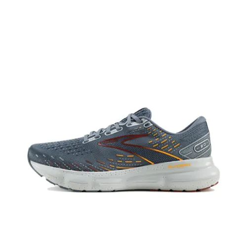 Brooks Glycerin 20 Амортизация Противоскользящий Устойчивый к истиранию Низкий верх Беговые кроссовки Мужской Серый Оранжевый
