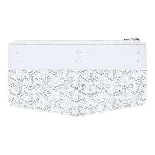 GOYARD Insert Louise Холст с кожей Кошелек Унисекс Белый