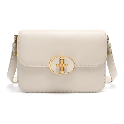 DILAKS Коровья кожа Маленькая квадратная сумка Подмышечная Одно плечо Женская сумка Женская Молочно-белая