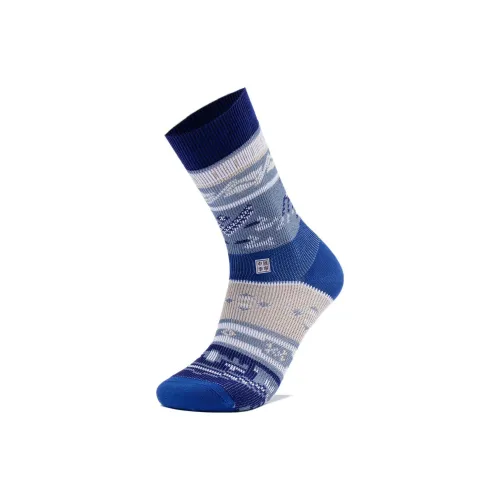 Лайнер 1 упаковка Синий Полный с принтом Унисекс Носки MID до икры