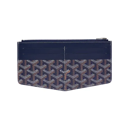 GOYARD Insert Louise Холст с кожей Кошелек Унисекс Морской синий