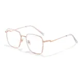 Прозрачный розово-золотой (с плоской подошвой, светлые анти-синий серый линзы)