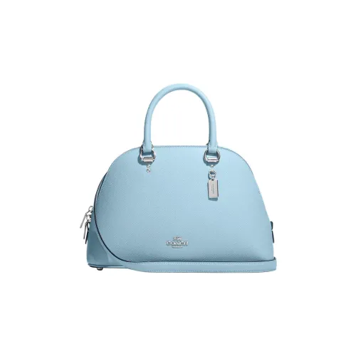 COACH Katy Крестообразная текстура Кожа Сумка-купол Сумка Сумка через плечо Сумка через плечо Большая Женская Синяя