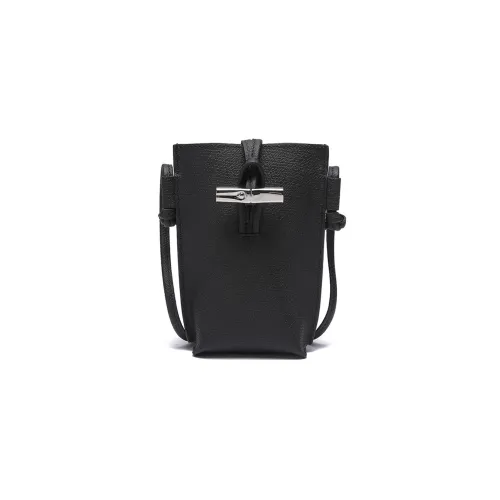 LONGCHAMP Roseau Коровья кожа Одно плечо Через плечо Чехол для телефона Стандартный Женский Черный