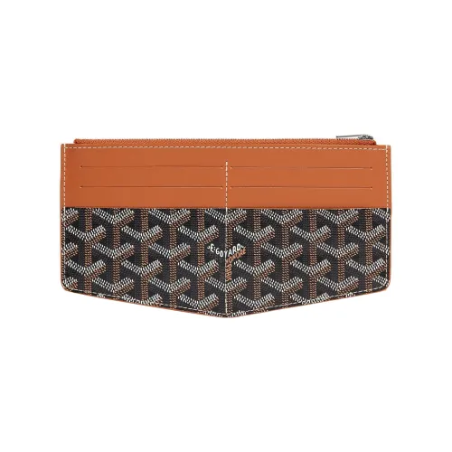 GOYARD Insert Louise Холст с кожей Кошелек Унисекс Коричневый