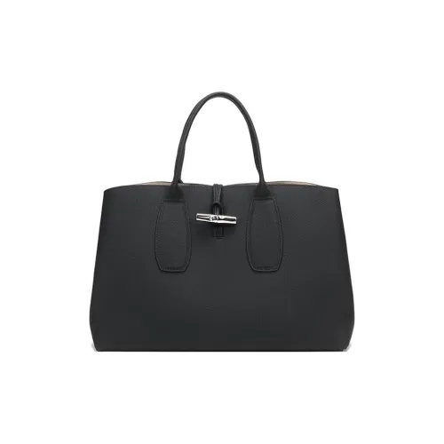 LONGCHAMP Roseau Коровья кожа Сумка 40 Женская Черная