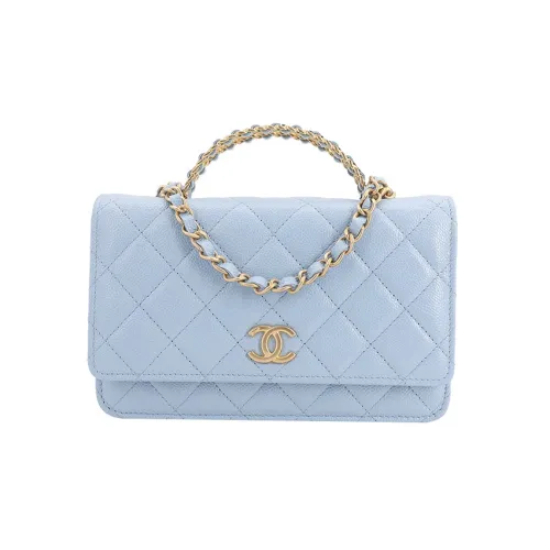 CHANEL Телячья кожа Монетница Сумка Женская Синяя