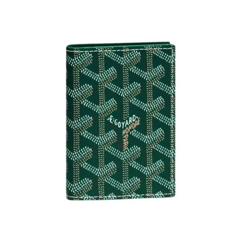 GOYARD SAINT MARC Холст и Кожаный Картхолдер Унисекс Зеленый