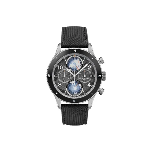 MONTBLANC Автоматический Механический Часы Мужские 44 мм Черный Циферблат Титан Корпус Часы Ткань Ремешок