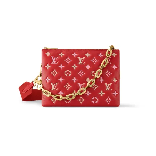 LOUIS VUITTON Coussin Овчина Клатч Сумка Сумка через плечо Сумка через плечо Маленькая Женская Красная